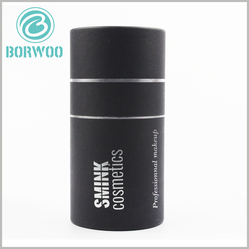 Wholesale black cardboard tube packaging for cosmetics boxes.The diameter and height of the paper tube are determined by the shape and size of the product inside the package.