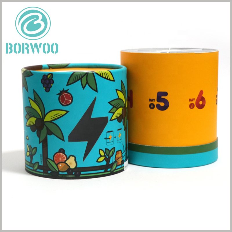 Wholesale large diameter cardboard tube boxes packaging for food.The inner paper tube can print the content to improve the aesthetics and appeal of the package.