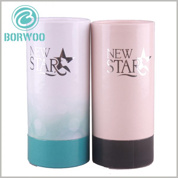 Wholesale paper tube packaging for cosmetics boxes.this tube box is made of 350g SBS, forming into a tube of 1.2mm thickness, considering the size it is very robust in most cases