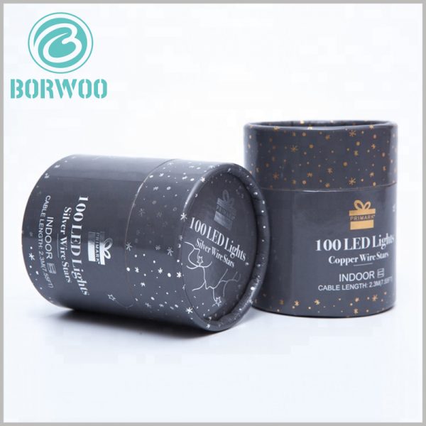 Wholesale printed cardboard round tube boxes for LED packaging.The design is so well-made, with creative snowflake pattern
