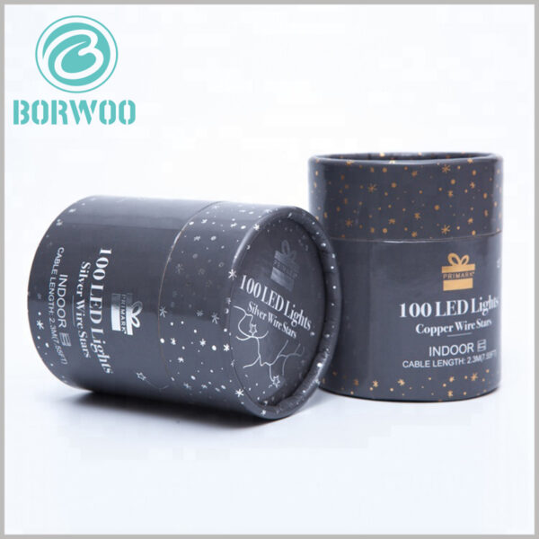 Wholesale printed cardboard round tube boxes for LED packaging.The design is so well-made, with creative snowflake pattern