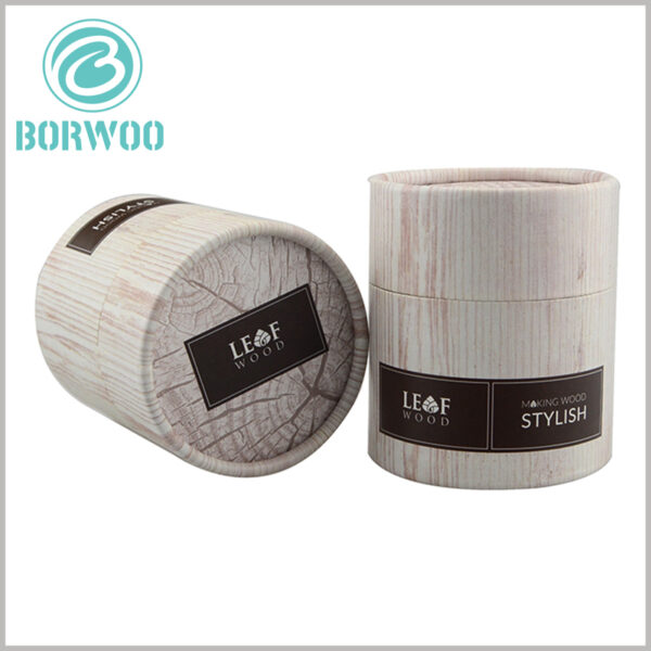 Woodcut style creative cardboard tube packaging for candle