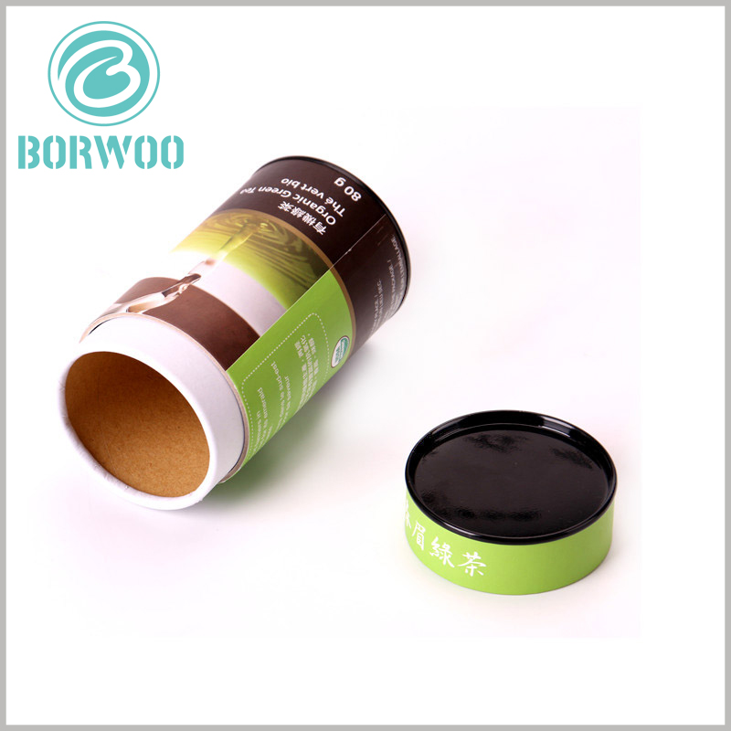biodegradable food grade kraft paper packaging boxes for tea.high quality round boxes with matel lids