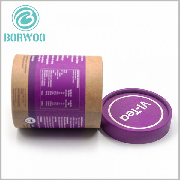 biodegradable tube packaging with short caps for tea boxes.The main part of the packaging tube is made of printed kraft paper as laminated paper, which is very artistic.