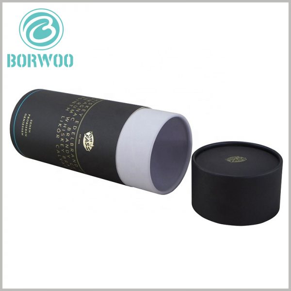 black cardboard packaging tubes wholesale. emboss printing makes packaging more upscale