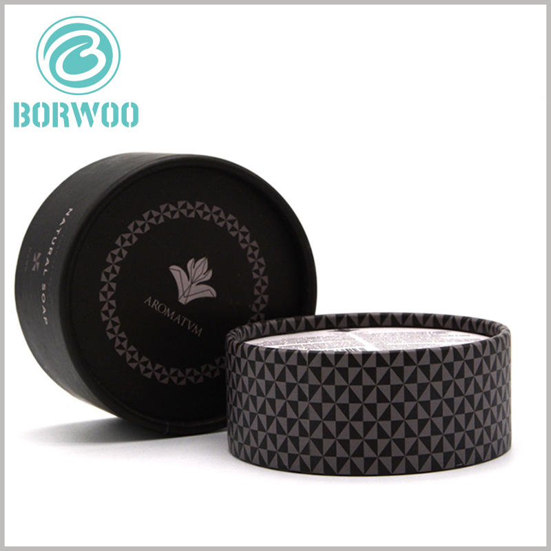 black cardboard tube for soap packaging boxes. The biodegradable paper tube packaging is environmentally friendly and can be used as soap packaging.