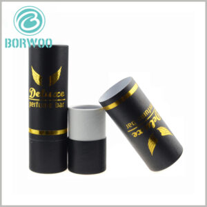 black cardboard tube packaging for perfume boxes.small cardboard round boxes with lids wholesale