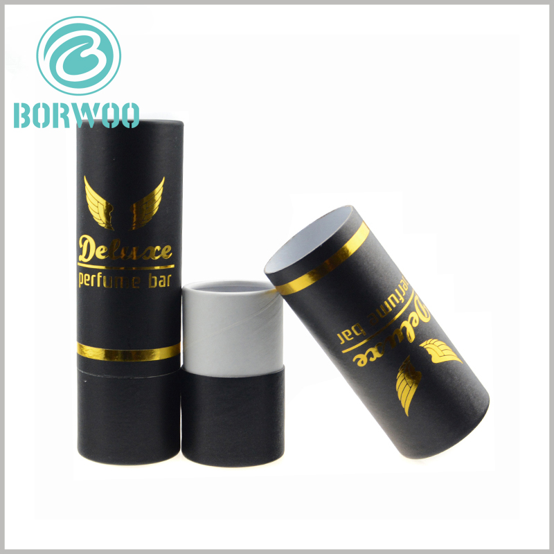 black cardboard tube packaging for perfume boxes.small cardboard round boxes with lids wholesale
