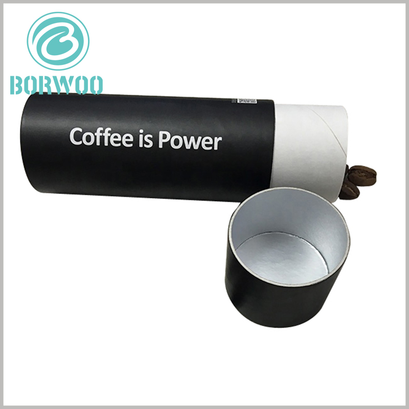 black food grade tube for coffee bean packaging.The diameter and height of the customized paper tube packaging are determined according to the capacity of coffee beans.