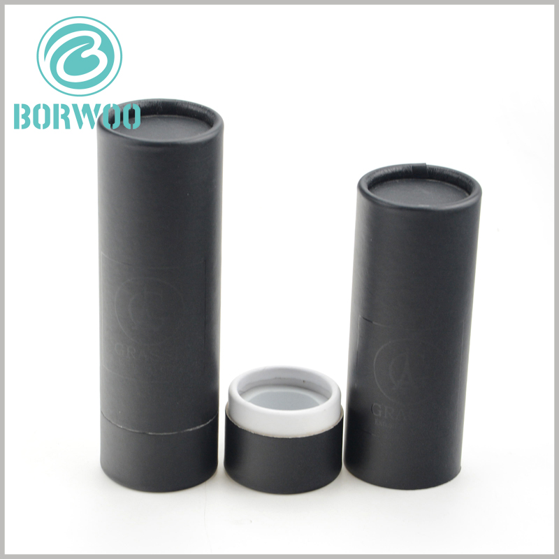 black paper tube packaging for essential oil boxes