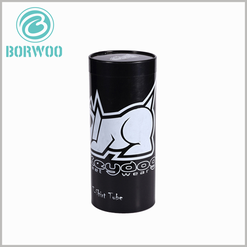 High-quality black printed plastic tube packaging for t shirts, custom-made packaging can enhance the value of the product