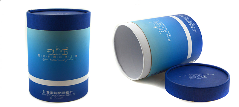 blue large paper tube packaging boxes for Large mask packaging
