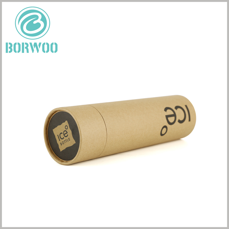 brown chicago paper tube packaging for bottle.The packaging design is simple, but it can highlight the characteristics of the product.
