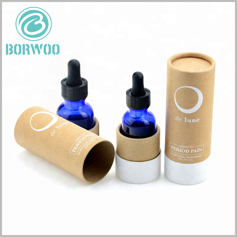 brown kraft paper tube essential oil packaging boxes.Custom 10 ml essential oil boxes with logo wholesale