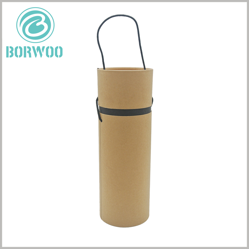 brown kraft paper tube packaging with handle