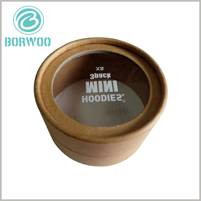 brown large cardboard tube packaging boxes with window wholesale.transparent window allows consumers to directly see the style and characteristics of the product