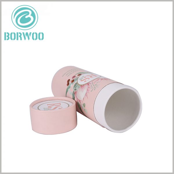 cardboard tube packaging for skin care boxes.The patterns are well designed and realized with CMYK 4 color printing technic