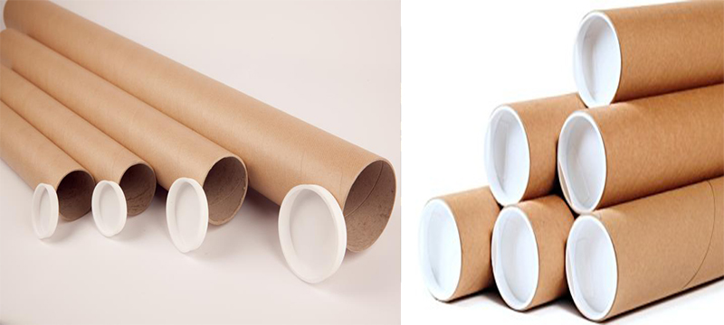 kraft cardboard paper tube packaging with white plastics lids wholesale