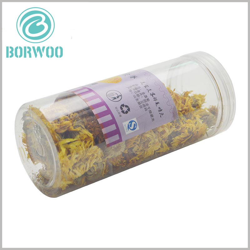 chrysanthemum tea Clear plastic tube packaging box with label