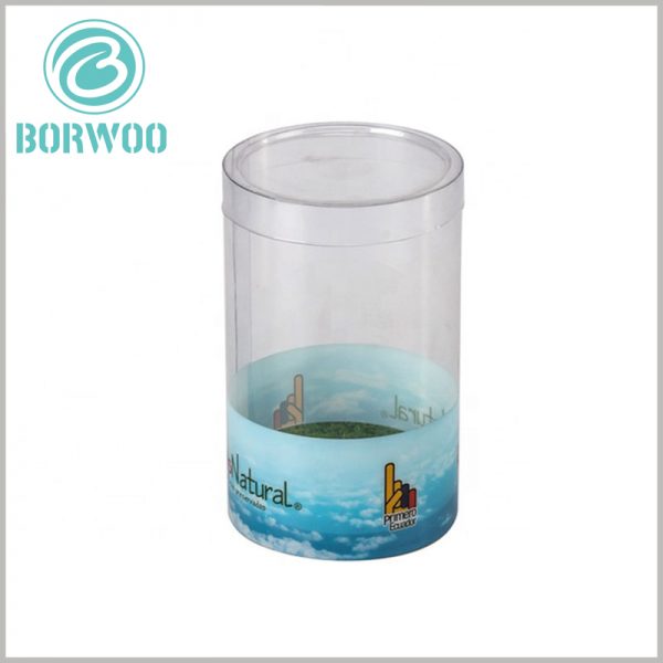 clear plastic tube packaging boxes wholesale.the bottom of the printed content enhances the brand's visibility