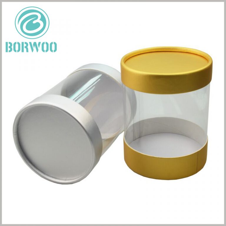 Clear plastic tube packaging boxes with paper lids Tube boxes