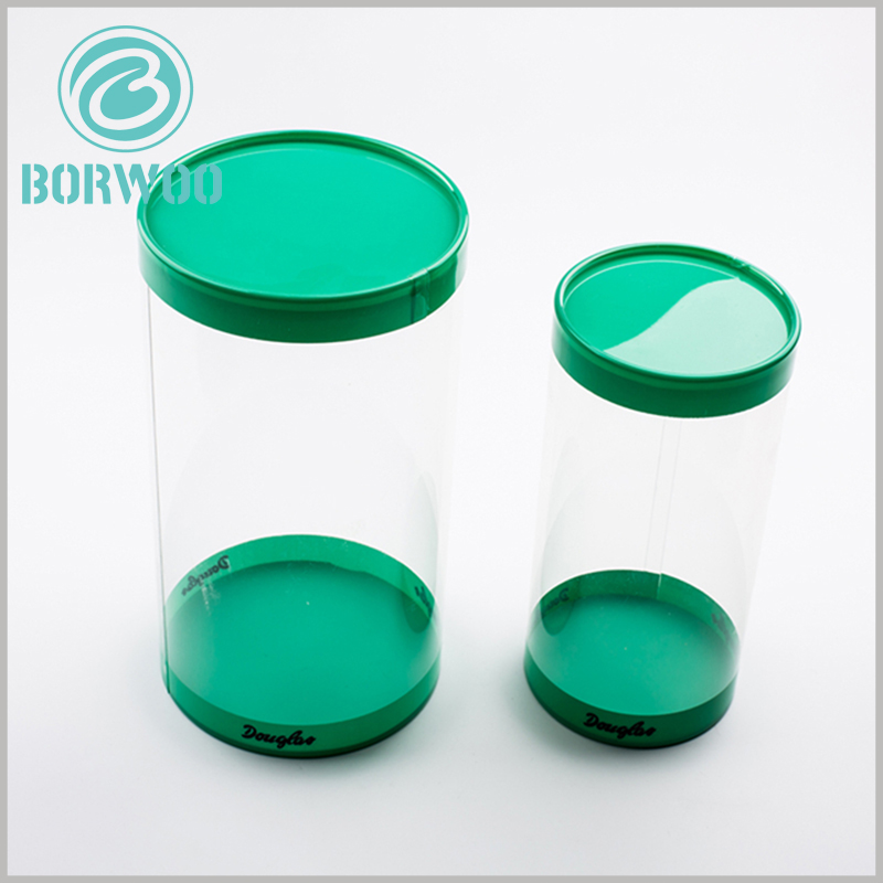 clear pvc tube packaging boxes with printed plastic lids