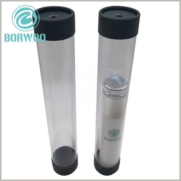 1mm thick clear rigid plastic tube with paper caps