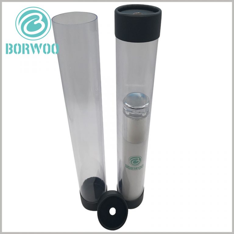 1mm thick clear rigid plastic tube with paper caps