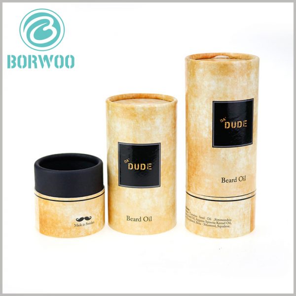 cmyk printing cardboard tube boxes for essential oil packaging.cardboard round boxes for beard oil or essential oil