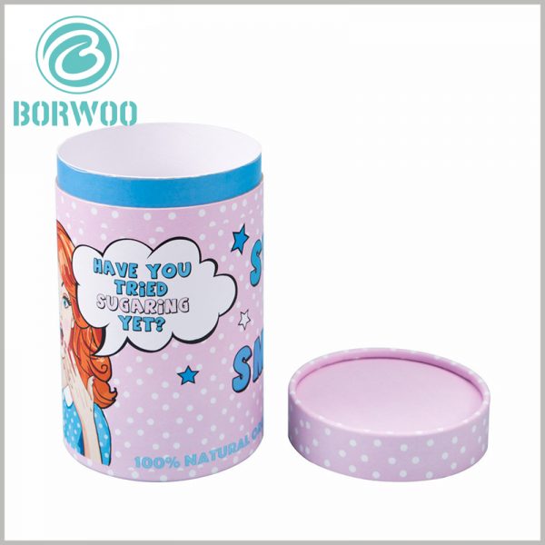 cosmetic tube packaging for hair remover boxes. The outer side of the inner paper tube uses printed art paper as laminated paper, and the inner tube is visually artistic.
