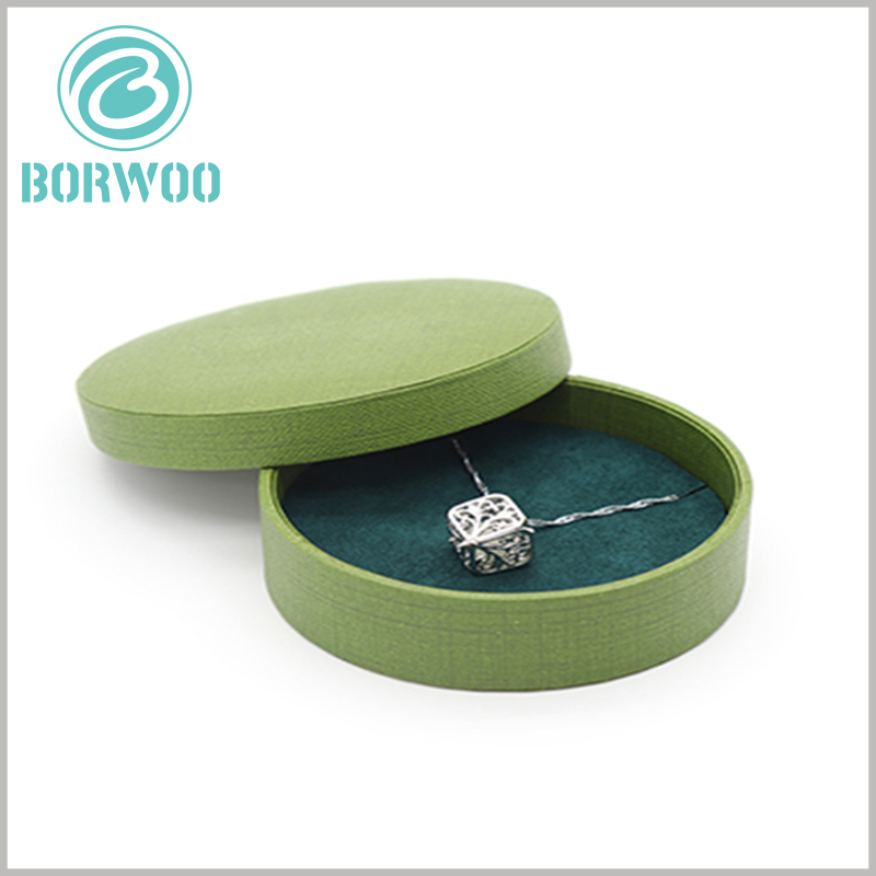 creative Imitation cloth round boxes with lids for necklace packaging.Creative packaging design can attract more consumers' attention in a short time.