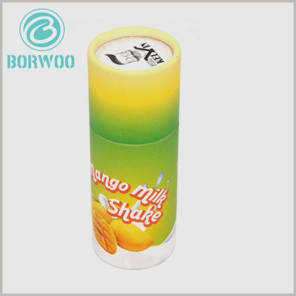 Creative cardboard tube food packaging box for fruity milk shake