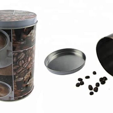 creative coffee tube packaging boxes with iron lids wholesale,Directly using coffee beans as the main element of packaging design