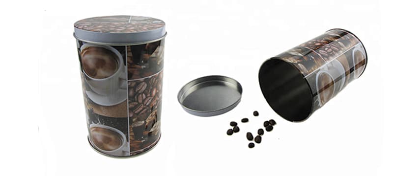 creative coffee tube packaging boxes with iron lids wholesale,Directly using coffee beans as the main element of packaging design