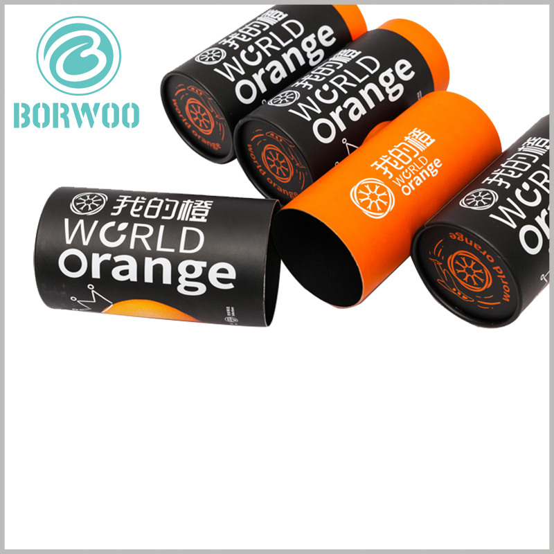creative food grade paper tube packaging for dried oranges. The theme of the custom tube packaging design is closely related to the product, with orange and orange as the main elements of the packaging design.