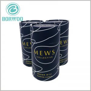 creative large cardboard round boxes for scented candle tube packaging.the words are made with hot gold stamping