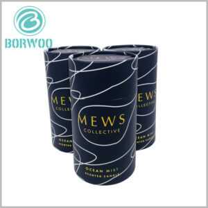 creative large cardboard round boxes for scented candle tube packaging.the words are made with hot gold stamping