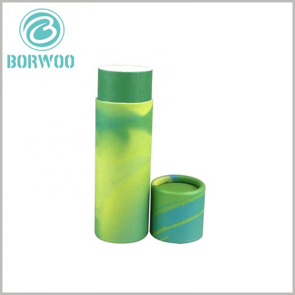 creative packaging for small paper tubes design.Simple design of green faded from pale to deep color.