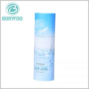 creative paper tubes boxes for cup packaging. this tube box is robust and refined, making an approach of printing theme of ice and frost