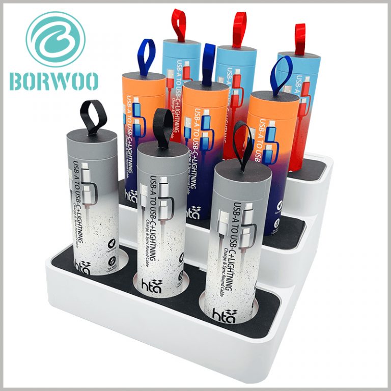 Creative round boxes for charging cable packaging