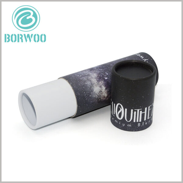 creative small cardboard tube boxes packaging with Dark galaxy desig