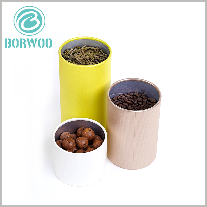 creative tube food packaging with foil inner coating and with wooden lids