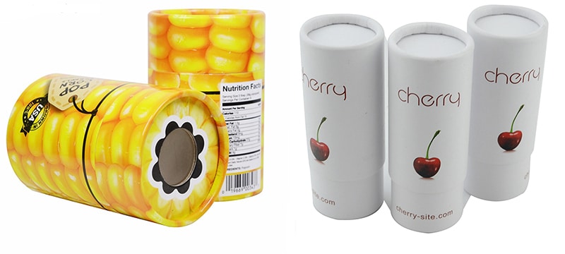 cretive cardboard food tube packaging with food image