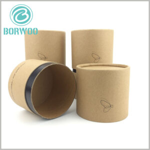 custom Brown Kraft paper tube food packaging boxes wholesale.its structure is made of combined 350g kraft paper and 300g black cardboard
