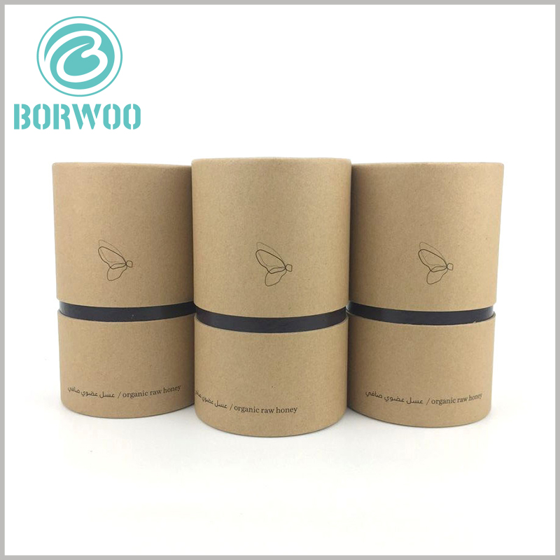 custom Brown Kraft paper tube food packaging for honey.Appearance and inner tube thickness are 2mm.