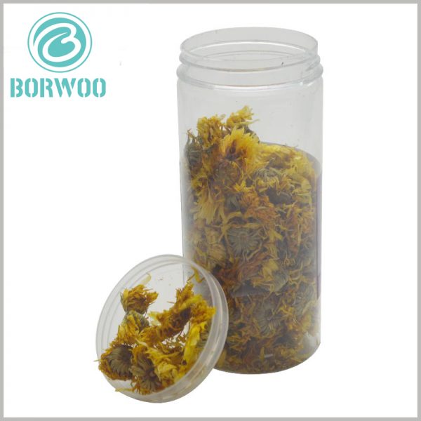 custom Clear plastic tube packaging box for chrysanthemum tea