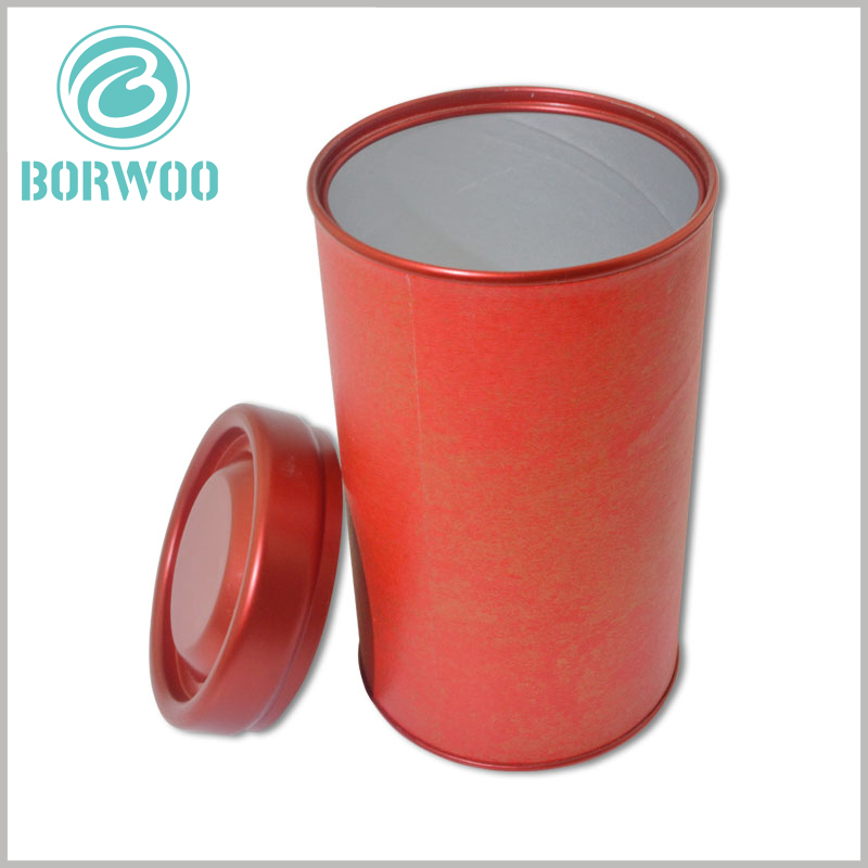 custom Food grade tea paper tube packaging with iron cover
