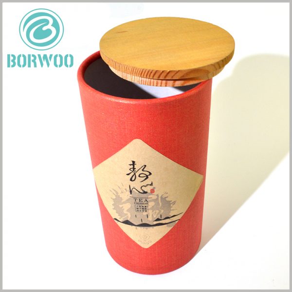 custom Large cardboard tube boxes with logo for tea packaging
