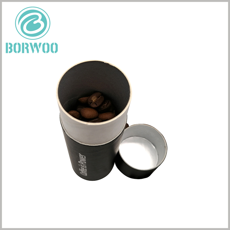 custom black cardboard tubes for coffee bean packaging.It is recommended that coffee beans be packed in food-grade plastic bags before placing them in paper tubes.