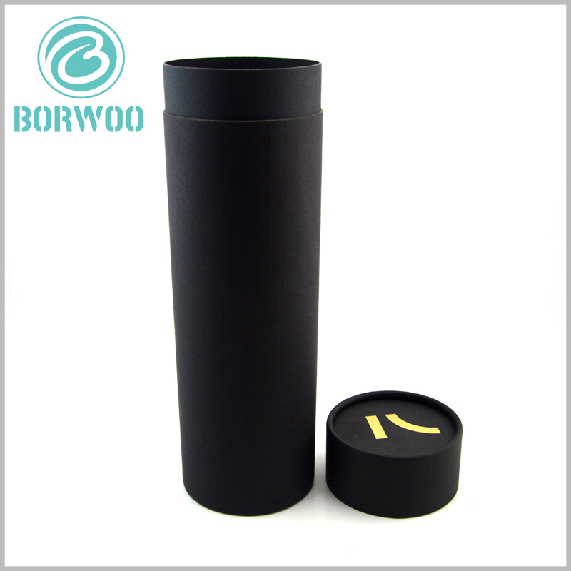 custom black cardboard tubes packaging for wine.Cardboard cylinder packaging has become increasingly popular due to its reusability or recycling